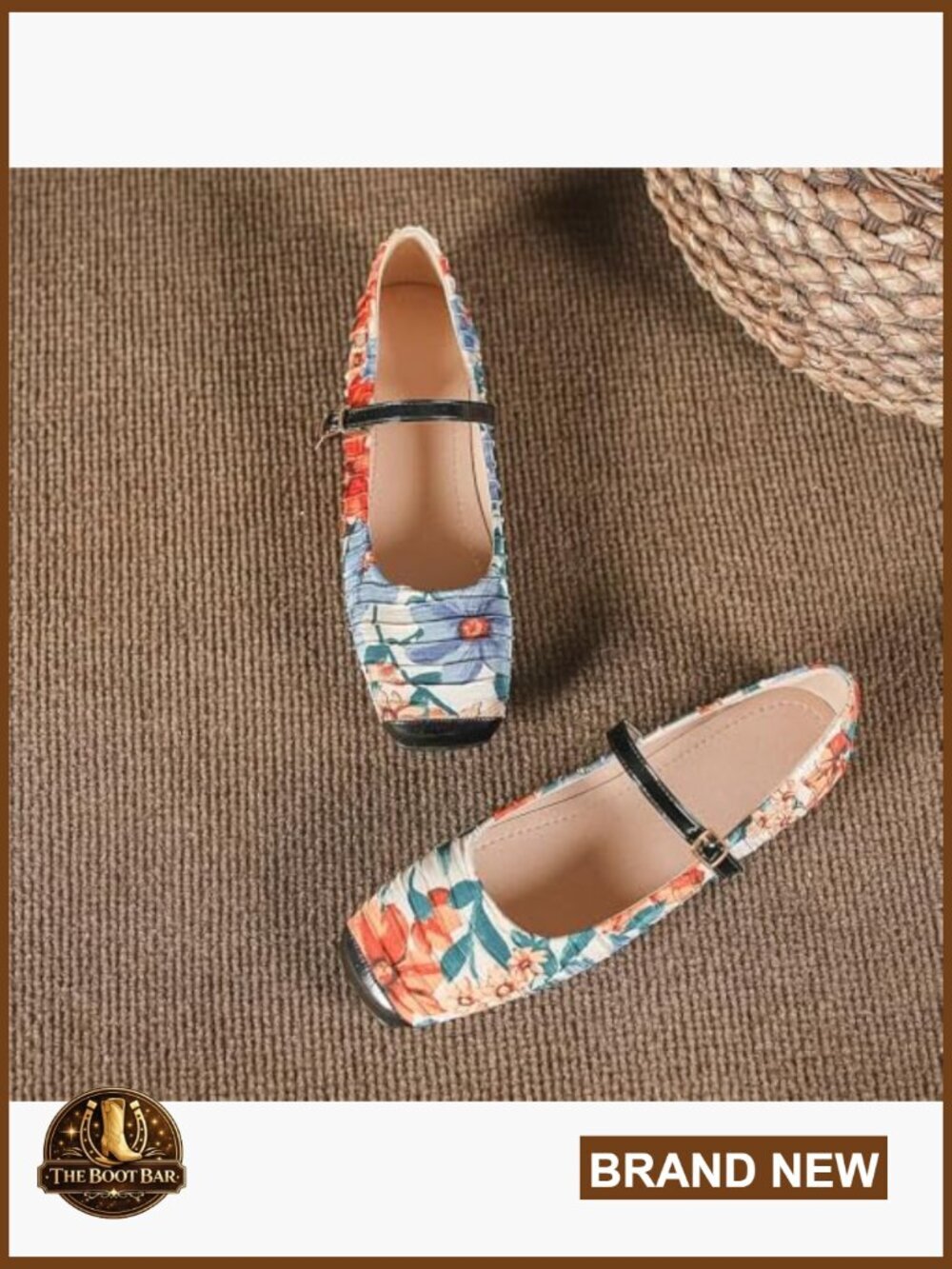 Women's Mary Jane Flats Square Toe Slip On Buckle Flats Comfortable Casual Flat - Picture 5 of 7